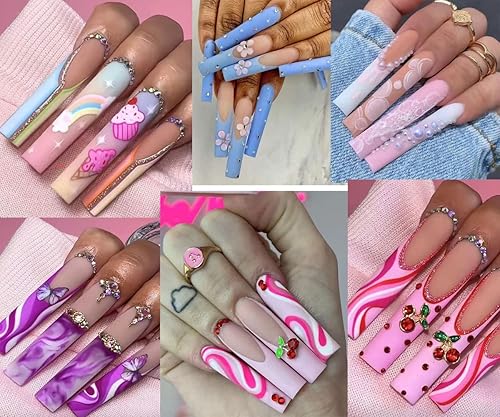 Miniatura 10 de Puntas de uñas cuadradas sin curva C XXL, puntas de uñas acrílicas cuadradas, 500 uñas postizas transparentes para salones de uñas, tecnología de