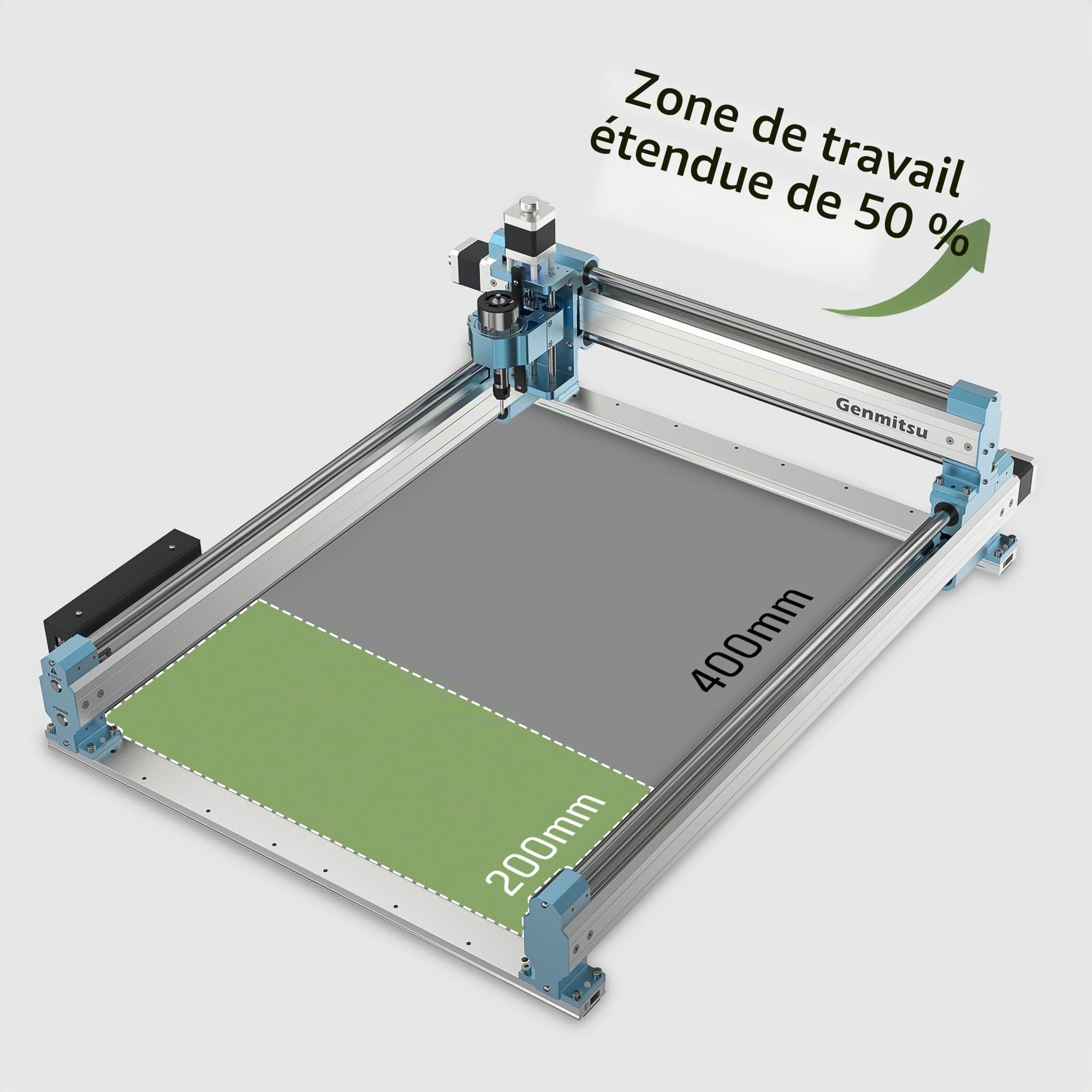 Genmitsu 4040-PRO Kit d'extension d'axe Y, 4040 mise à niveau vers 4060, accessoires CNC pour routeur CNC 4040-PRO, zone de travail étendue 400 x 600 mm