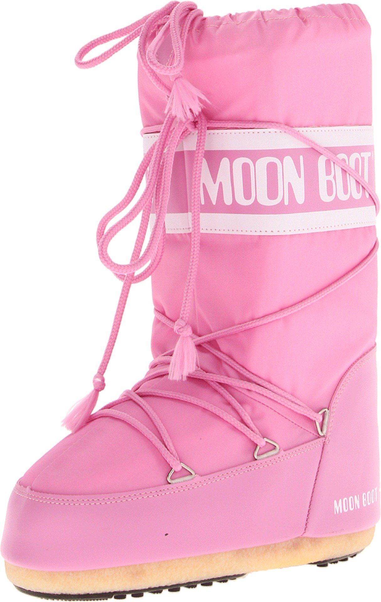 ピンク BOOT MOON EU36/38 (IT36 3638 White And Pink Boots Snow Nylon Padded Icon Boot Moon スキー