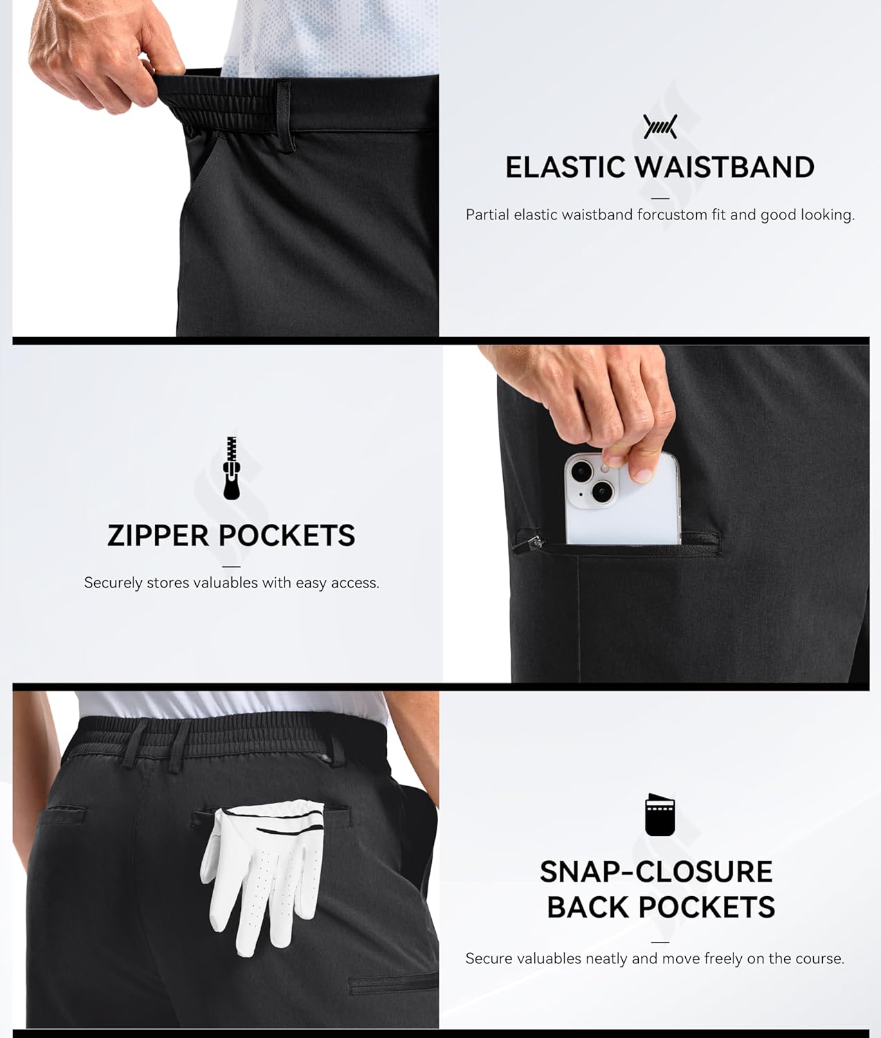 Soothfeel Men's Casual Shorts with 5 Pockets 7"/ 9" Golf Shorts Stretch Quick Dry Lightweight Work Dress Hiking Shorts - Image 4