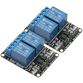 2Pcs 5V 2 Channel DC 5V Relay Module High and Low Level Trigger with Optocoupler Isolation Relay Module for Arduino Relay