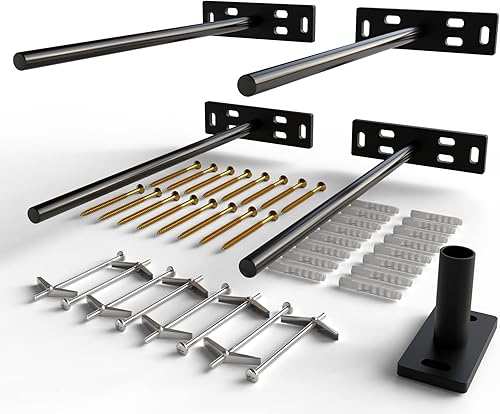 Miniatura 35 de Soporte de estante flotante resistente de 4 x 22 pulgadas - Soporte de estantes de pared largos, accesorios de estante flotante ocultos, soportes