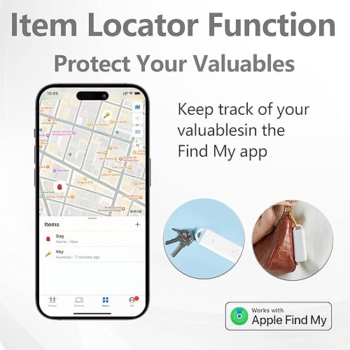 Miniatura 4 de Alarma de seguridad personal para mujeres, sirena de 130 dB, funciona con Apple Find My App (solo iOS), buscadores de llaves y rastreadores