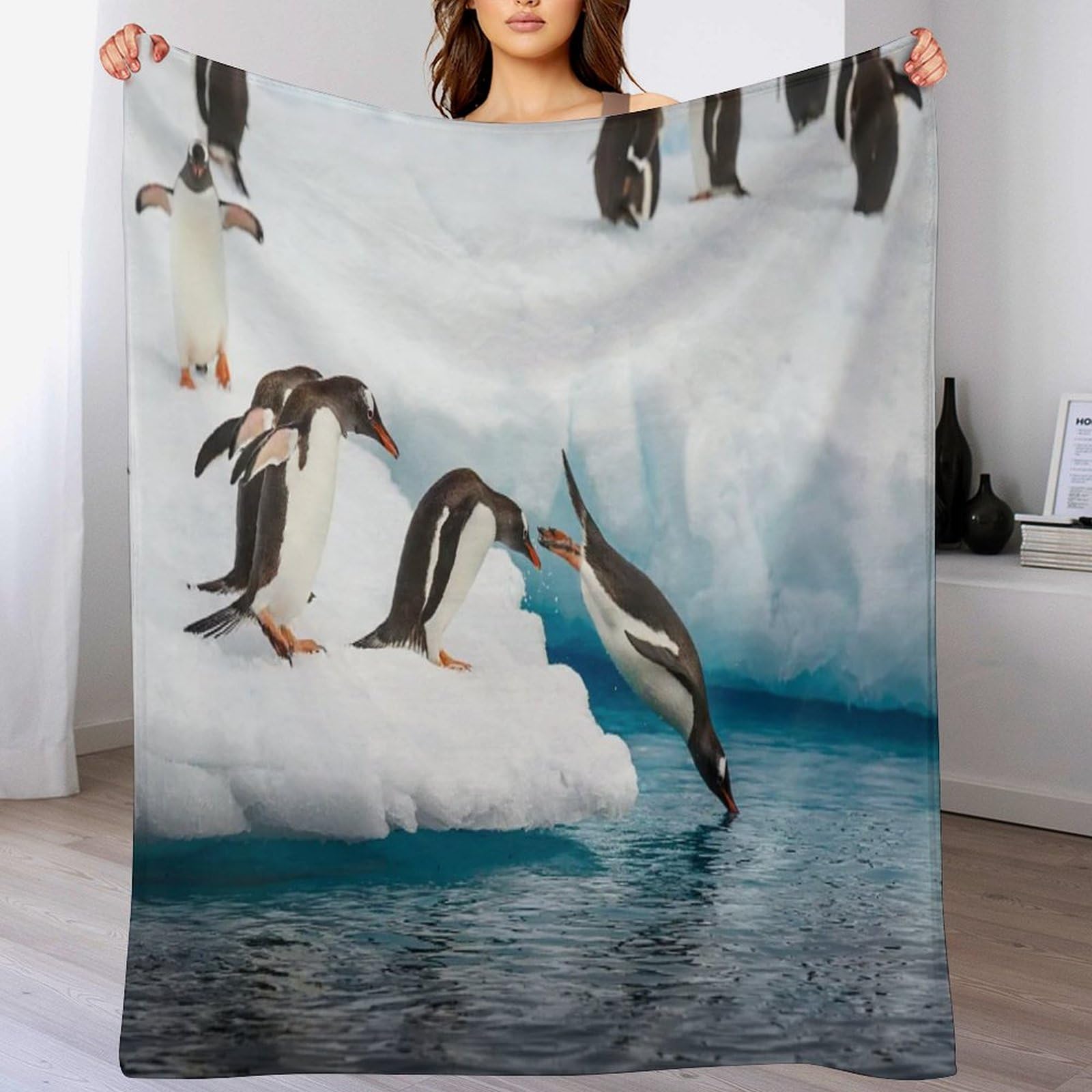 Couverture polaire douce manchot pour des moments de tendresse et de réconfort absolu