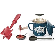 Red Meat Chopper and Blue 46OZ Bacon Grease Container