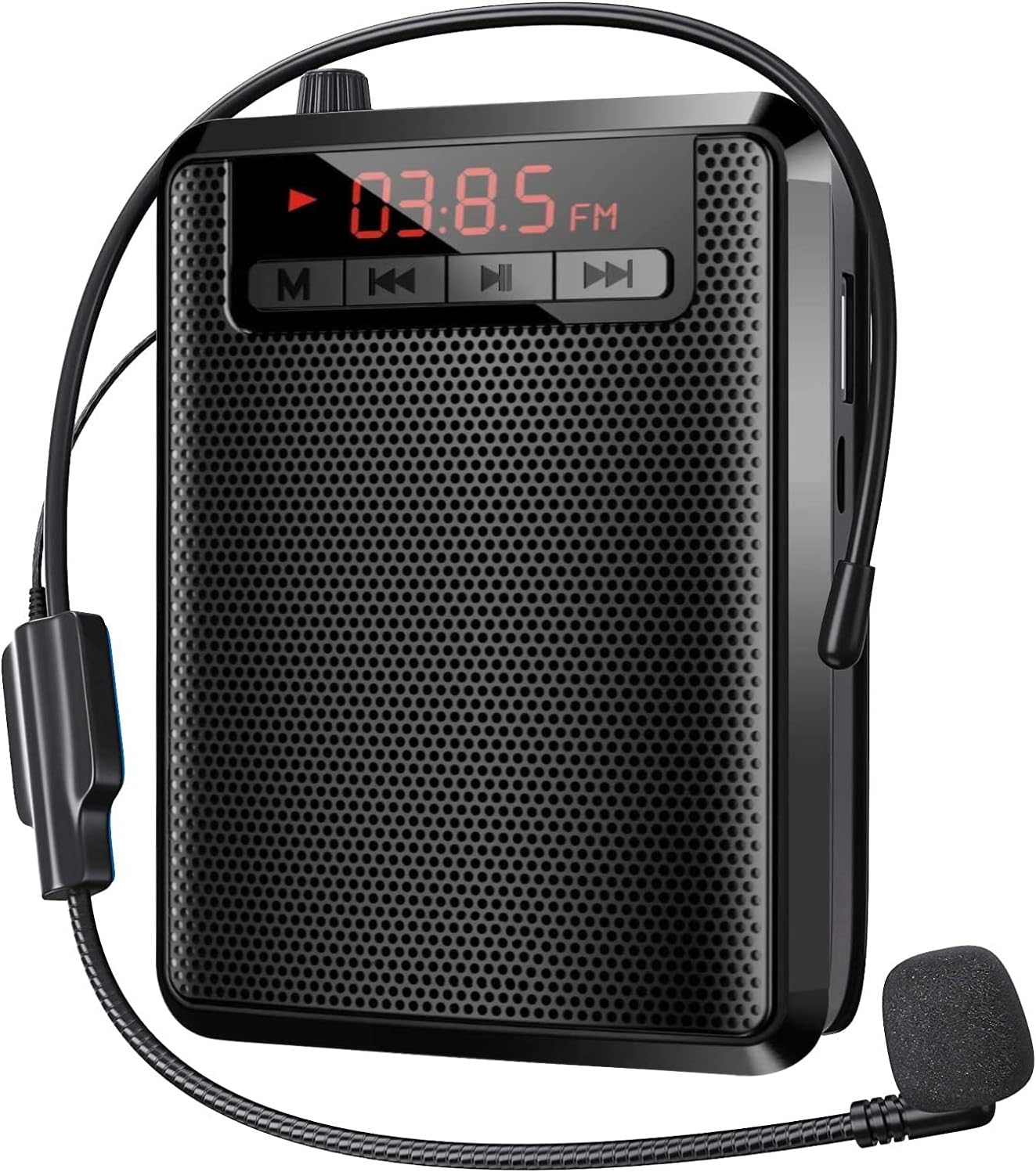 Angju Voice Amplifier, Portable Microphone Speaker, Teacher Classroom Microphone, Bluetooth Headset Microphone Amplifier for Meeting Tour Guides