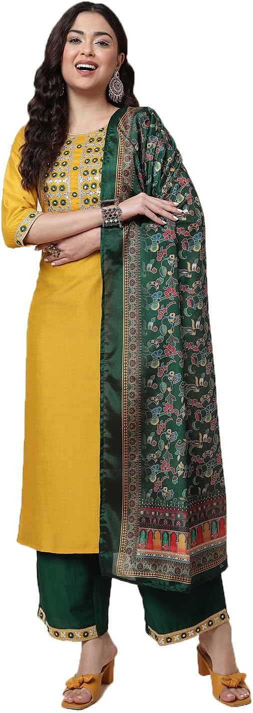 Shiv Textiles Silk Embroidered Kurta Set for Women