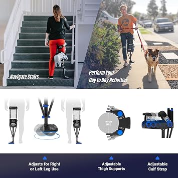 iWALK3.0 Original Hands Free Knee Crutch-Replaces Knee Scooter & Crutches
