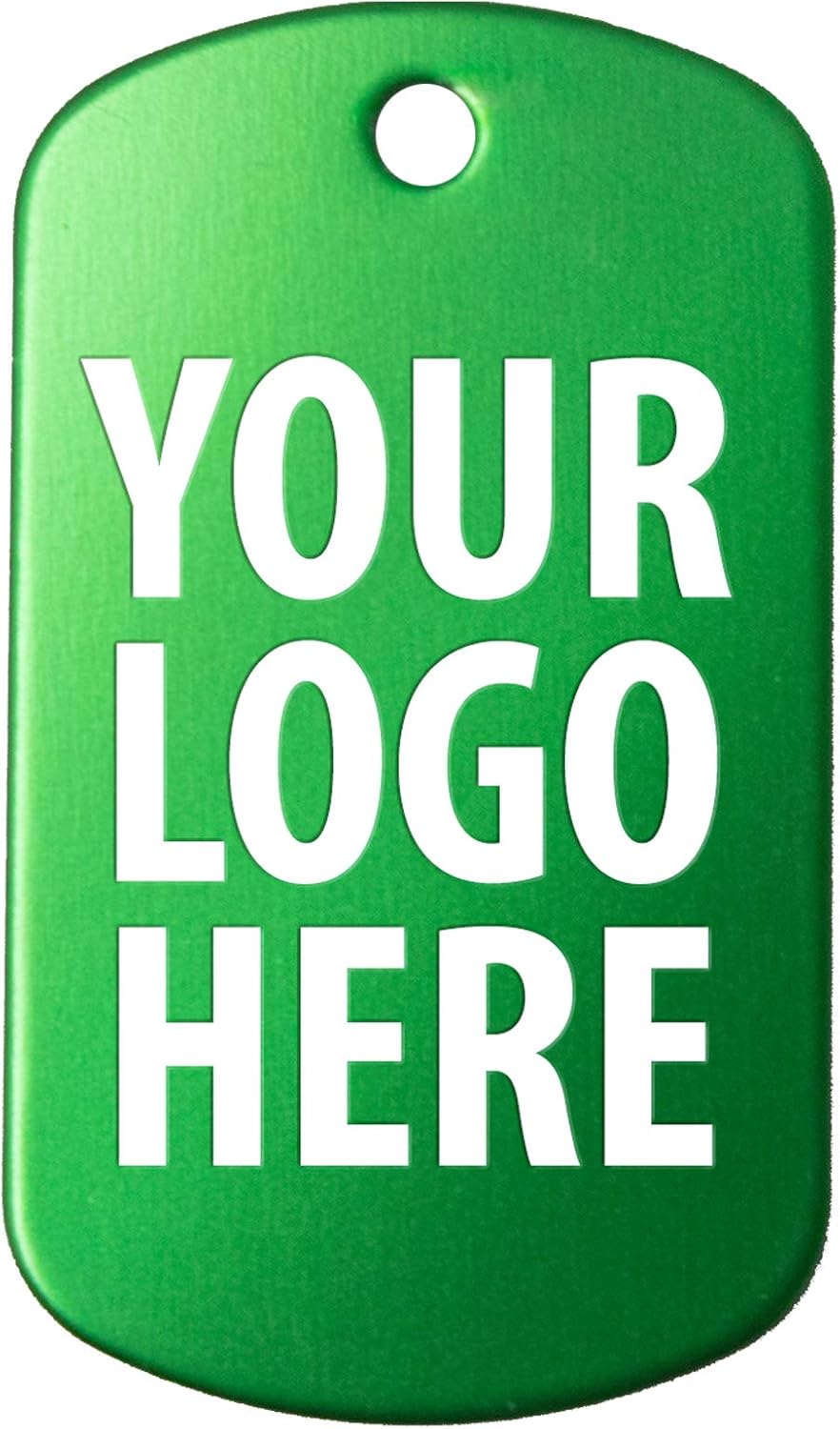 Custom Bulk Your Logo Aluminium Military Dog Tags, Green, 25 pc