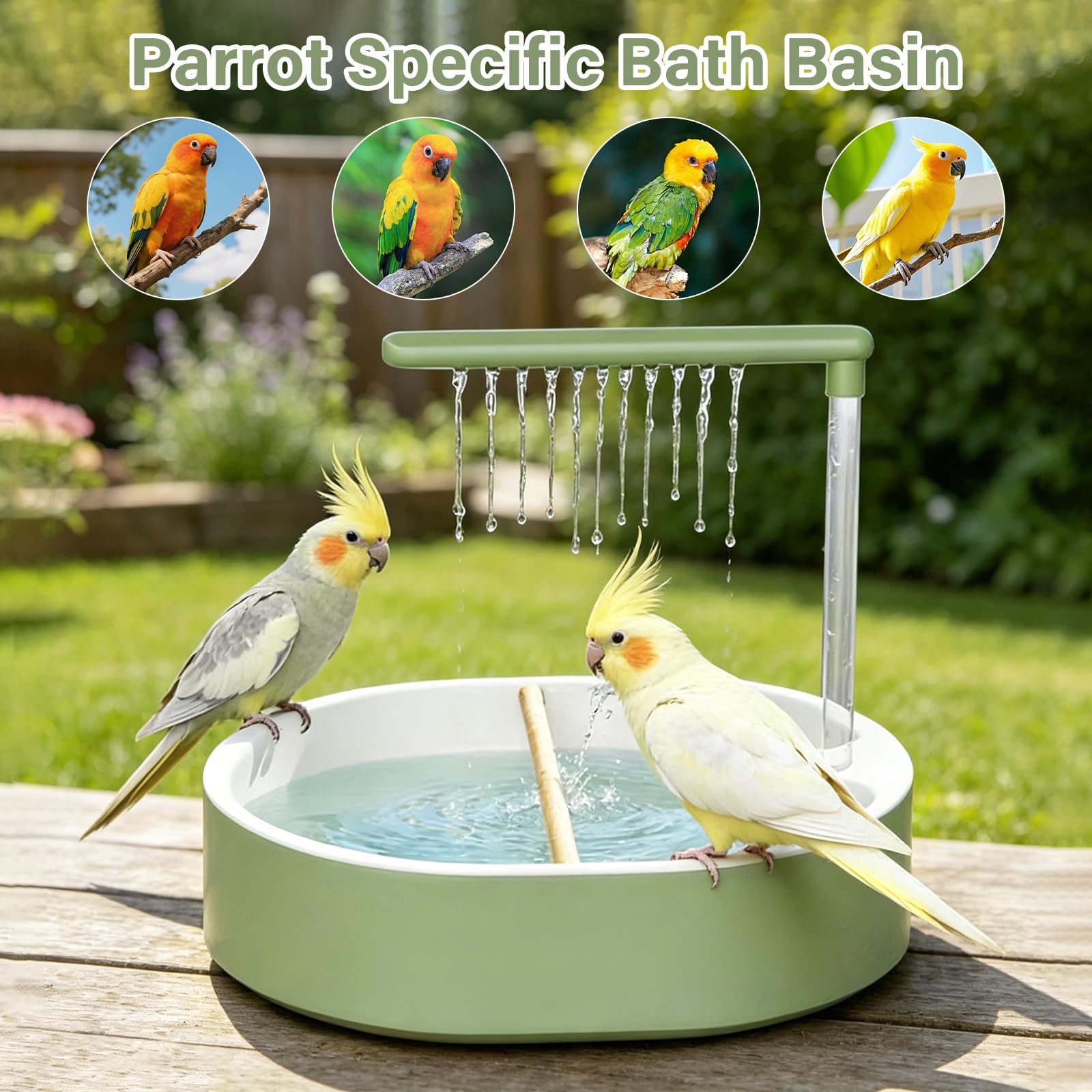 Baño automático para pájaros, ducha multifuncional para aves con sistema de circulación, ducha para periquitos, para pájaros pequeños, funcionamiento por USB, diversión en el baño para mascotas
