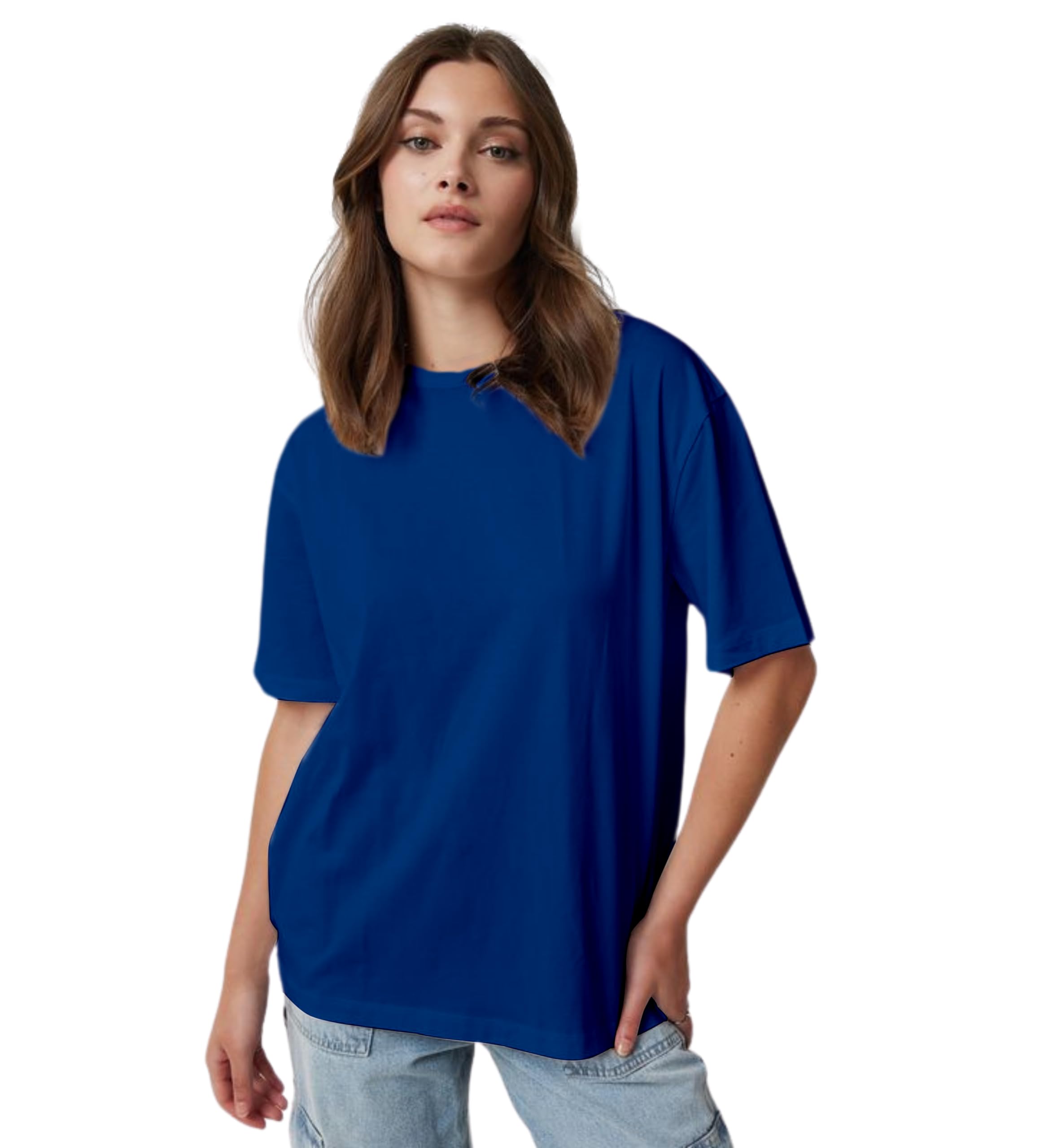 Women's Oversized Tshirt | Super Soft Cotton | Solid | Round Neck |Ola 240 | Lycra Ribs | Half Sleeves |Set of 1-image-31
