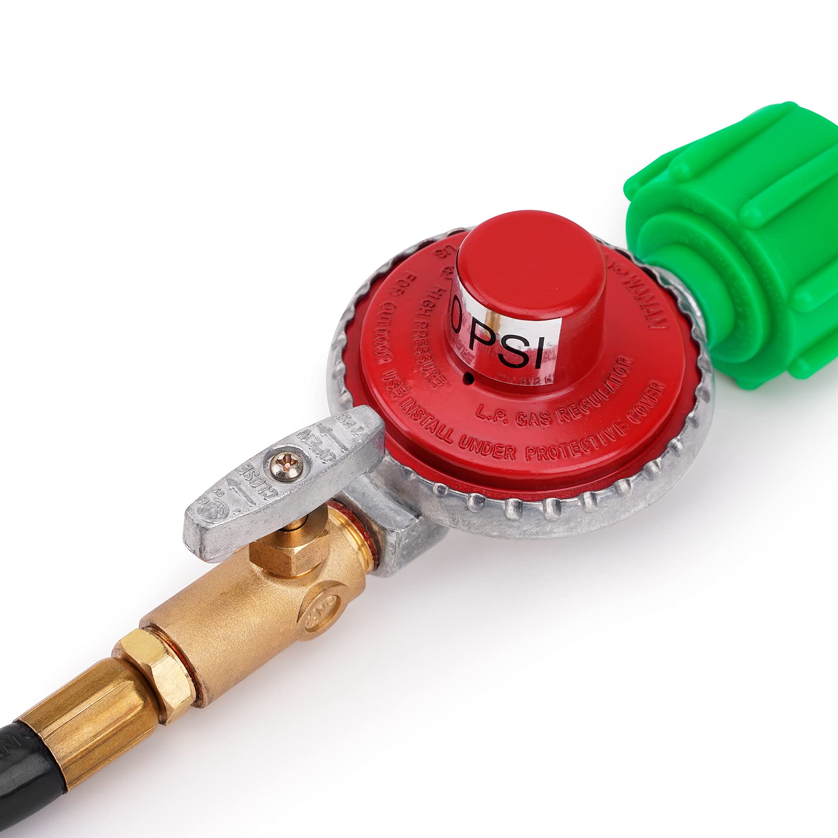 Stanbroil 48 Inch 10 PSI Alta presión propano Ajustable regulador válvula Manguera de Acoplamiento (QCC1 X 3/8 "Flare Swivel Fitting