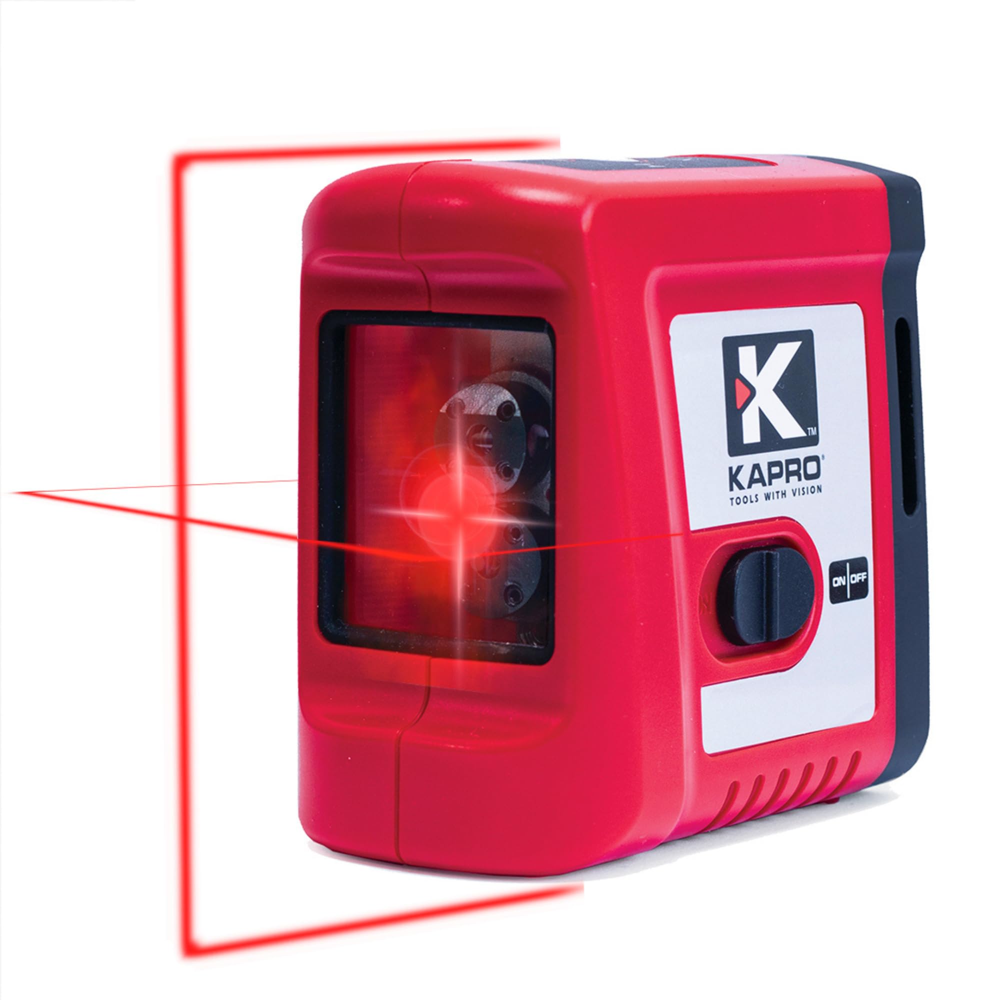Kapro - 862 Self-Leveling Cross Line Laser Level - Red - Magnetic Self-Leveling Laser - Features V-Groove, Velcro Strap, Hang Hole - 65’ Range