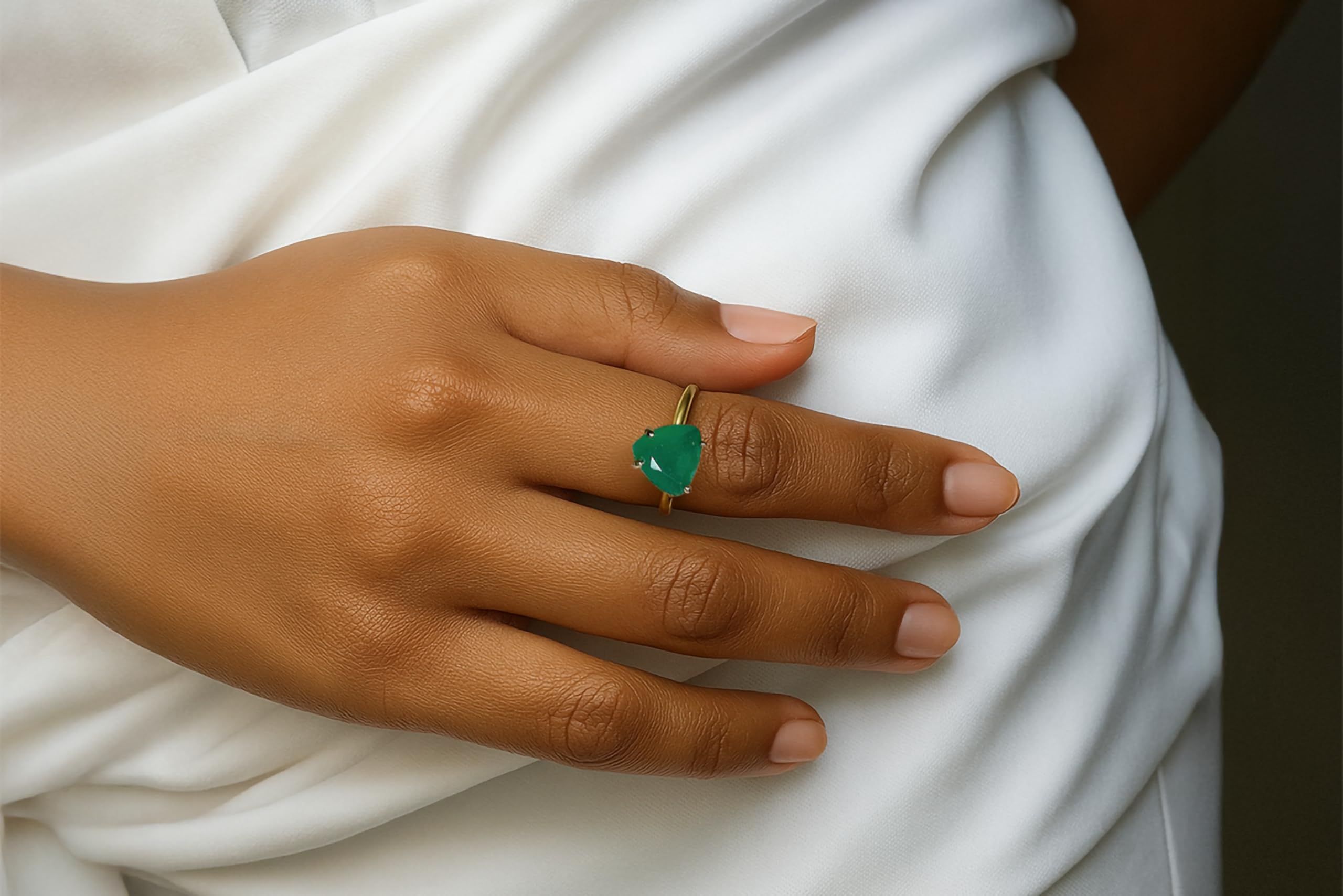 Anello di Onice per Tutti i Giorni - Gioielli Semplici da Donna Fatti a Mano - Anello di Classe Oro Rosa - Regali per Moglie, Mamma, Fidanzata - Anello con Pietra Solitaria per Tutte le Occasioni