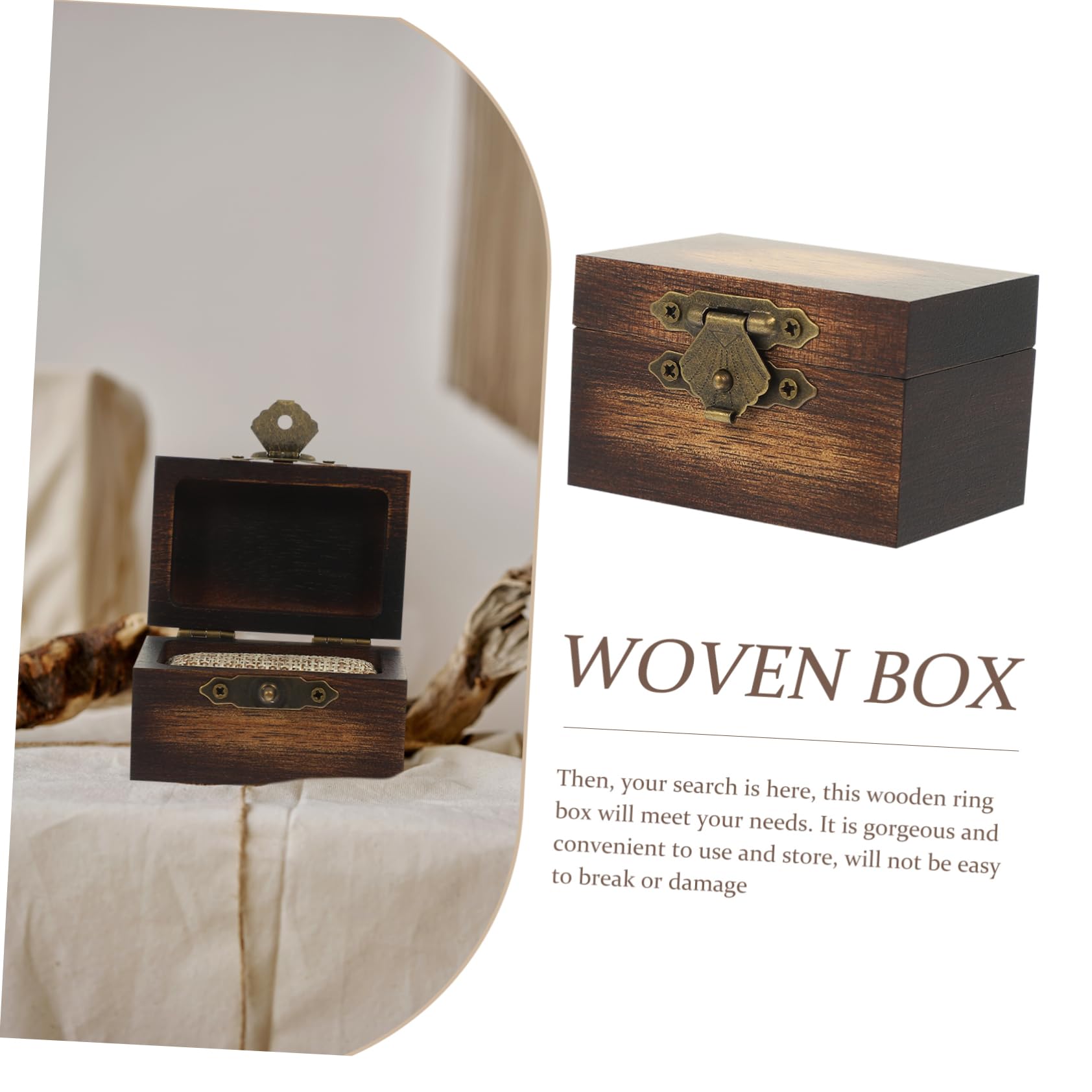 5 Pezzi Scatola Portagioie Legno Retro con Chiusura Organizer per e Scatola per Regali Fidanzamento e Anniversari Design e Pratico per Conservazione