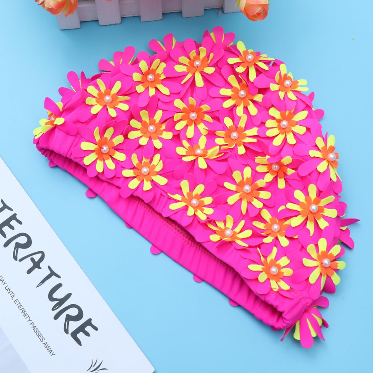 BESPORTBLE 3pezzi Cappellino Protezione Per Orecchie Design e Traspirante Rosa Per Piscina e