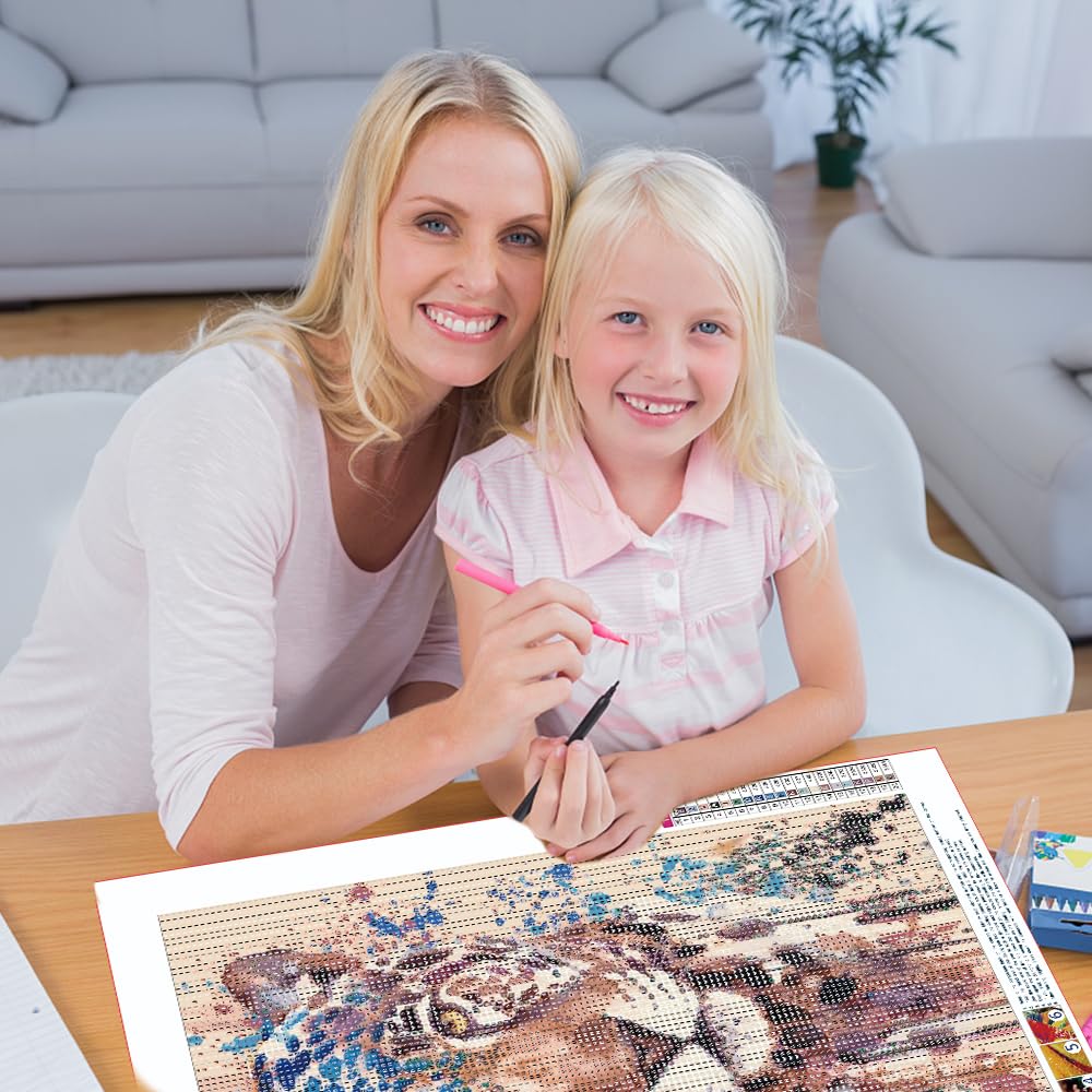 leww DIY 5D Diamond Painting Kit Completo, Leone Animale Pittura Diamante Mosaico Fai da Te Kit