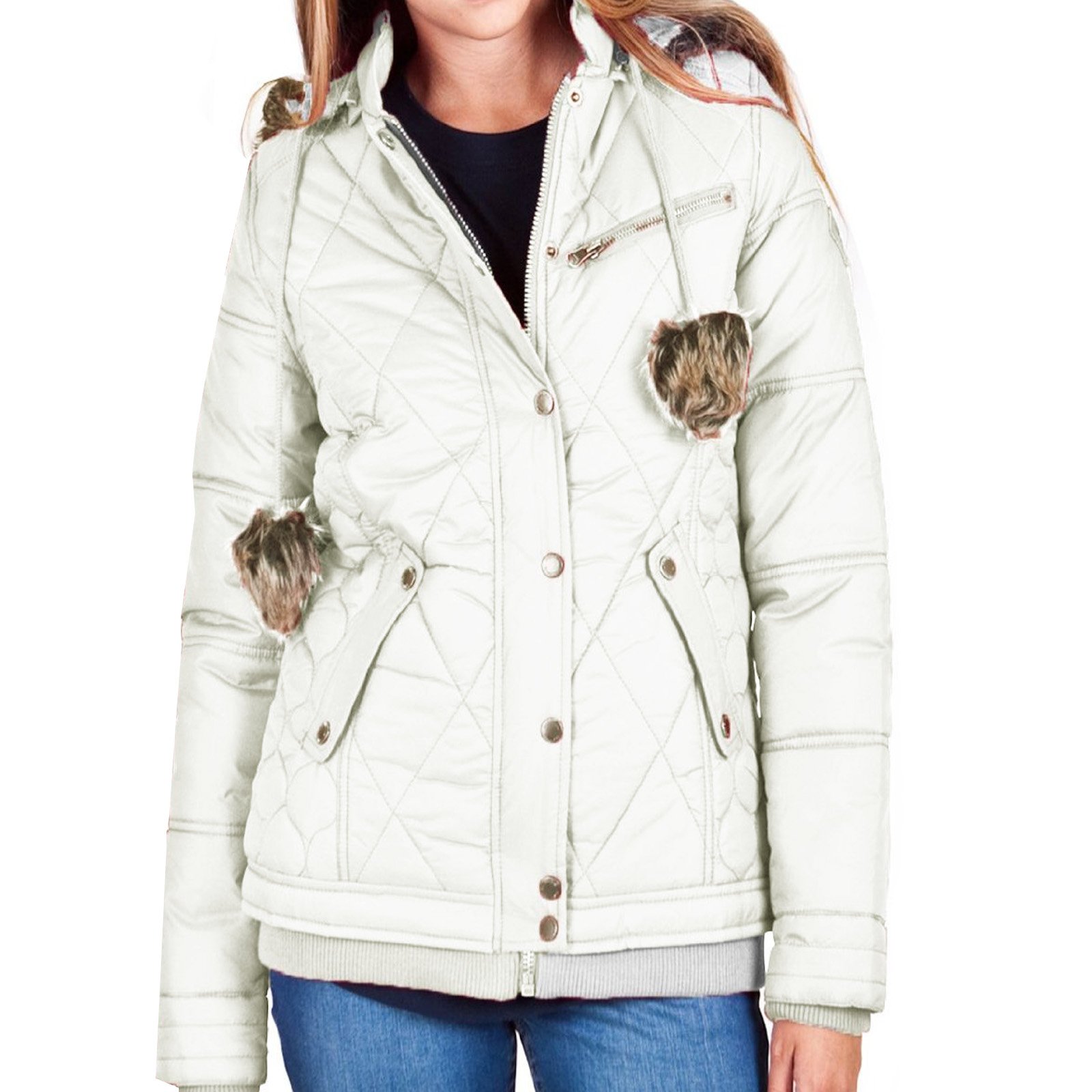 Bellfield Balloch Jacket Womens Diamond Quilted Hooded Padded Coat