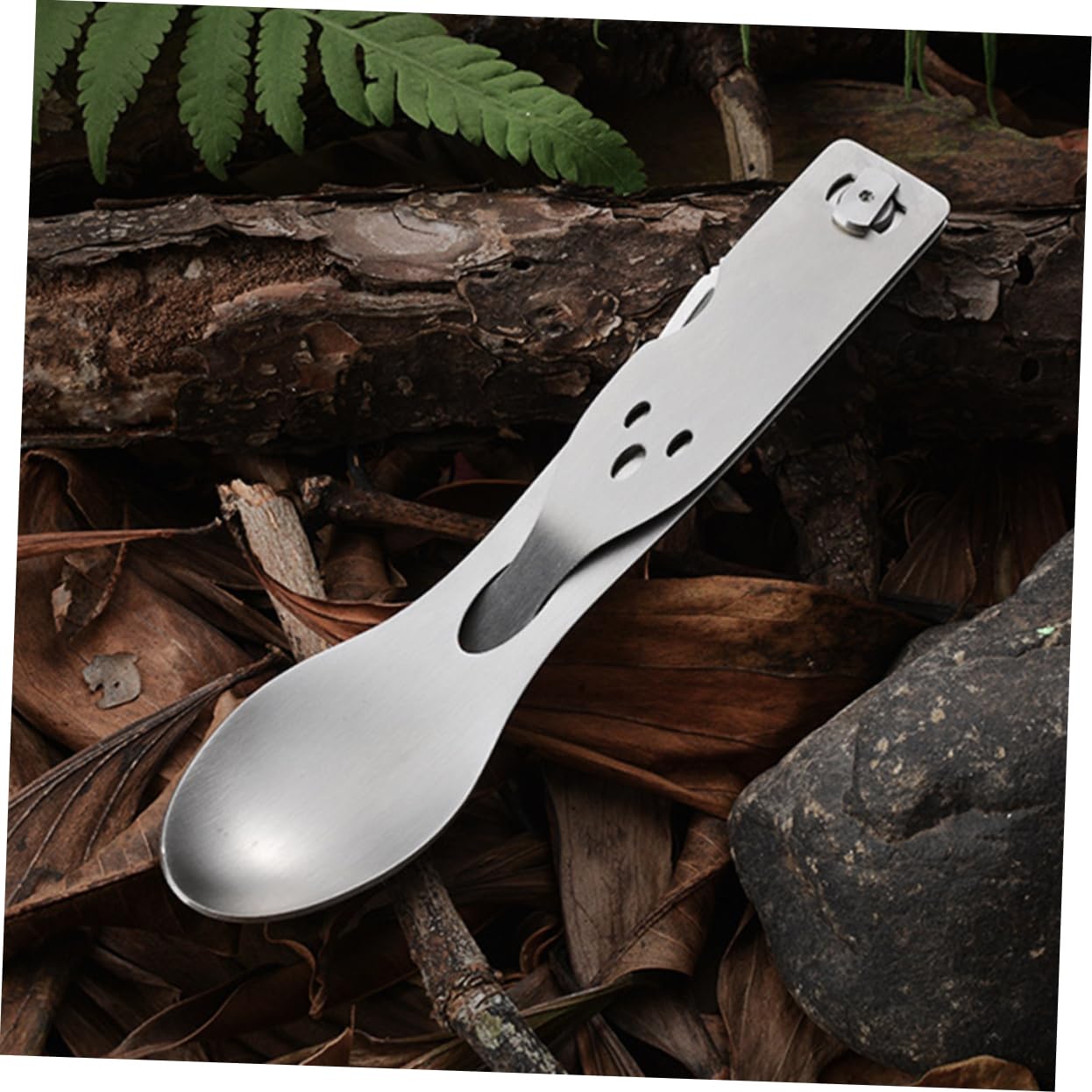 BESPORTBLE 3 Pezzi 3 1 Forchetta Cucchiaio in Metallo Forchetta Cucchiaio Pieghevole Utensile Da Campeggio All'aperto Da Picnic Viaggiare Portatile