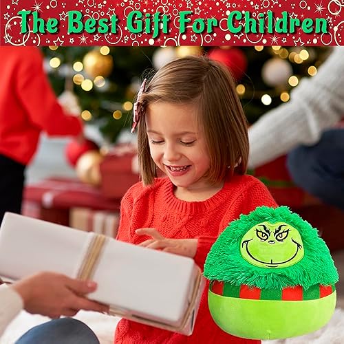 Miniatura 7 de DONGYING Decoración de Navidad, almohada de Navidad, muñeca de monstruo verde, muñeca de peluche adecuada para árbol de Navidad, decoración