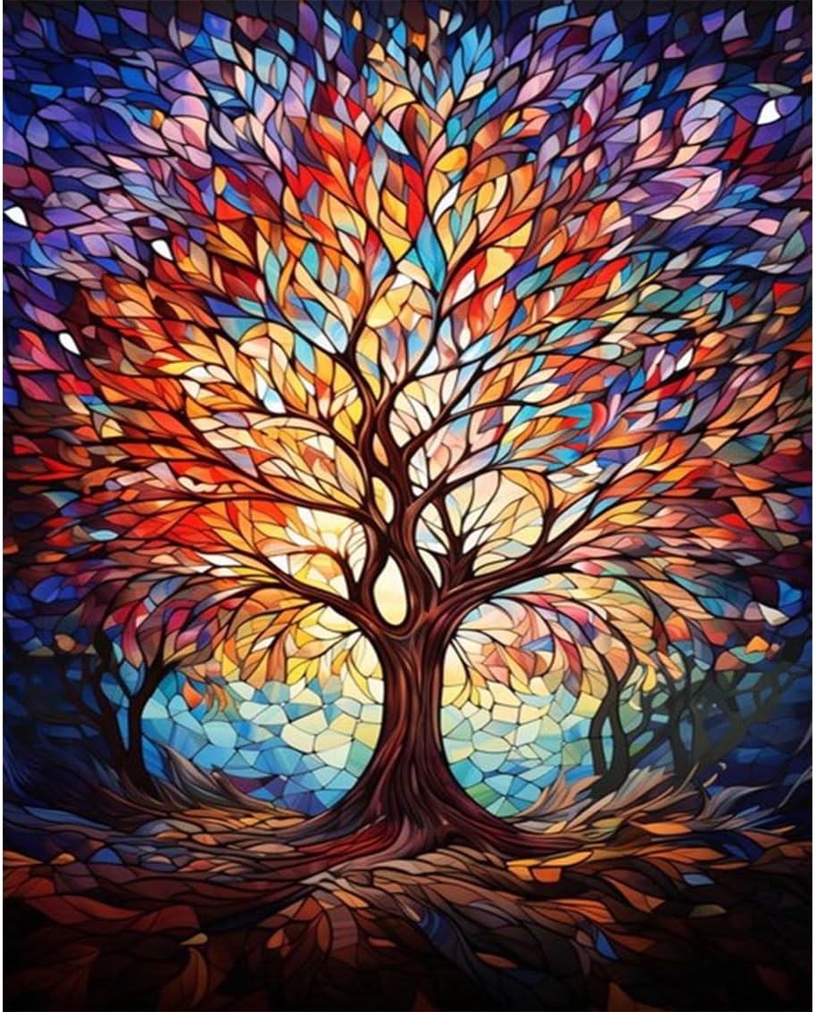 Viart Tree of Life Paint by Numbers for Adults- Tree Painting by Numbers for Adults, Tree of Life Paint by Numbers Kits for Home Wall Decor 16×20 Inch