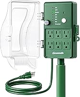 Vista 9 de DEWENWILS - Temporizador digital para exteriores, temporizador de tiempo multi-zócalo, impermeable, 6 salidas de jardín, cable de extensión de 6 ft