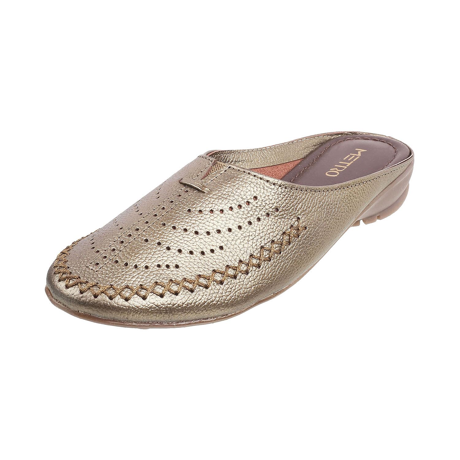 Metro Womens Leather Bronze Slip Ons (Size (6 UK (39 EU)) (B09X789VJP) Amazon Price History, Amazon Price Tracker