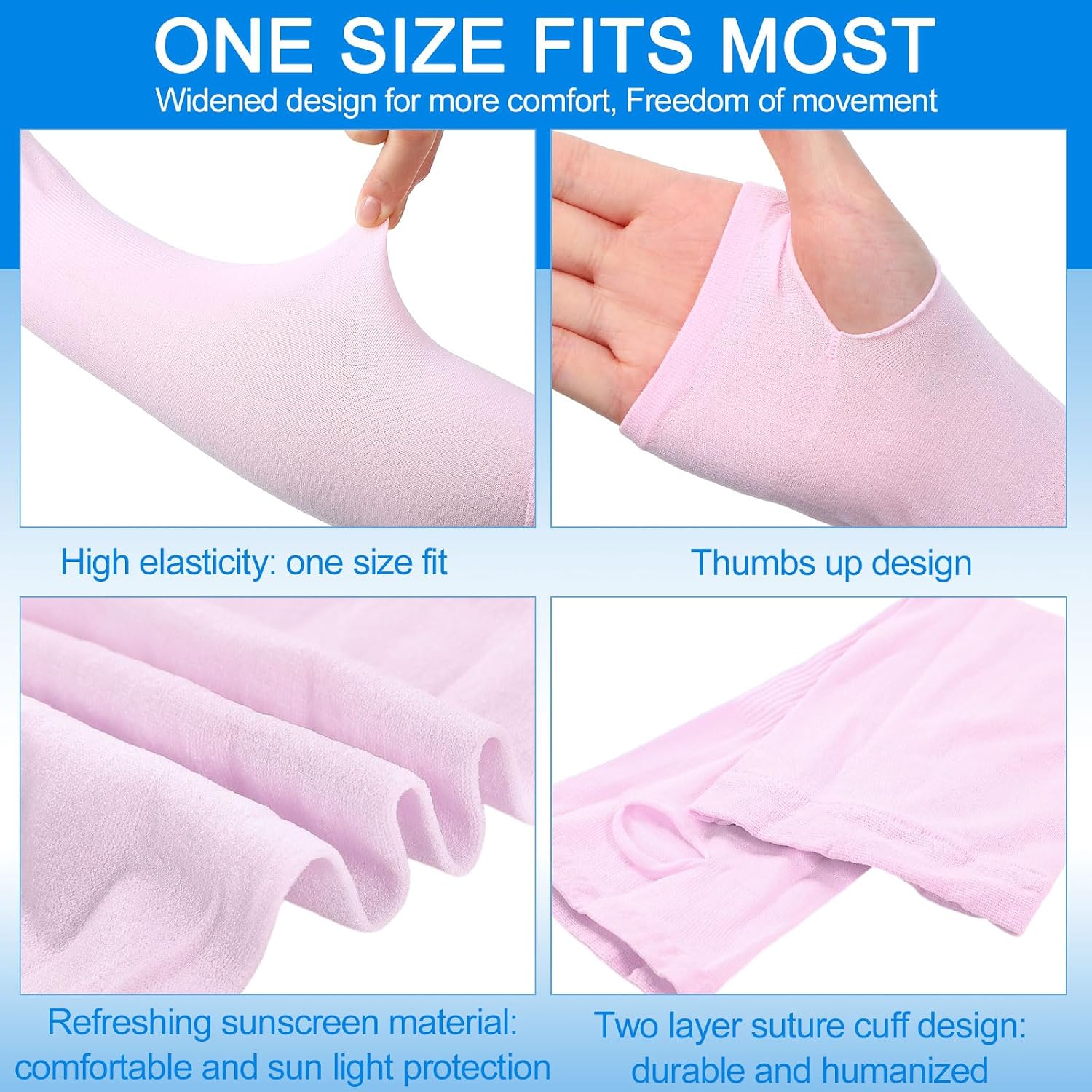 SATINIOR 8 Pairs Sun Protection Cooling Arm Sleeves Upper Compression Sleeve Plus Size Slimming Arm Shaper Wrap for Women