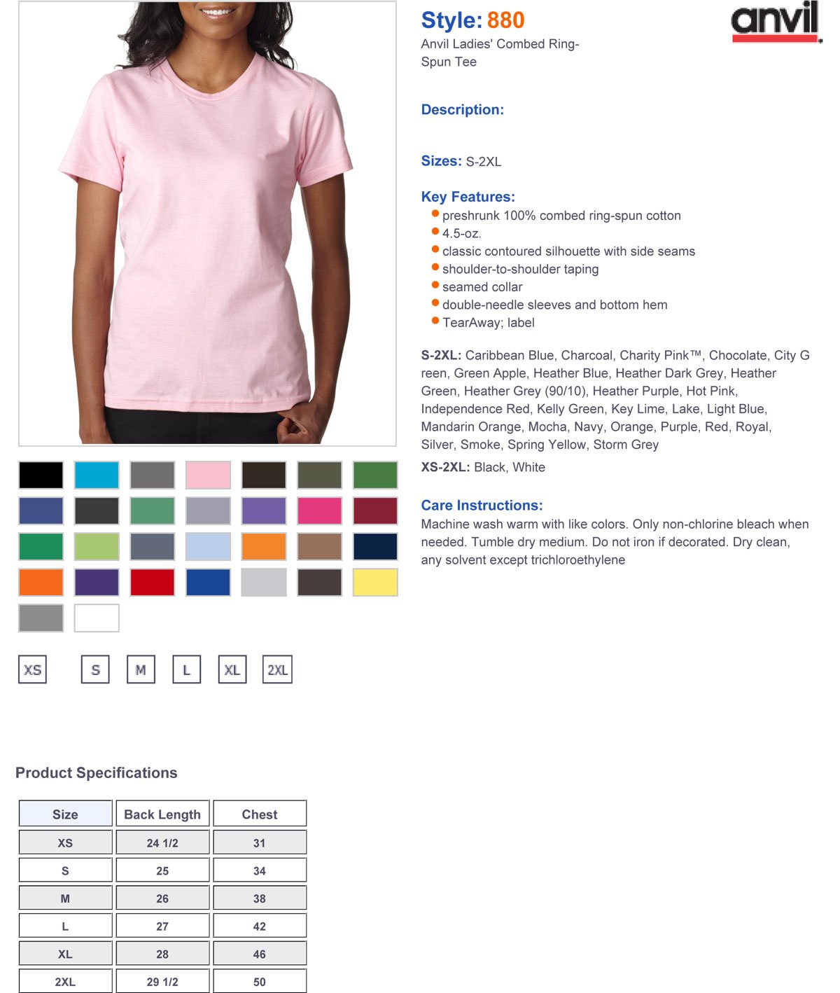 Anvil Women's Ringspun Cotton T-Shirt Royal