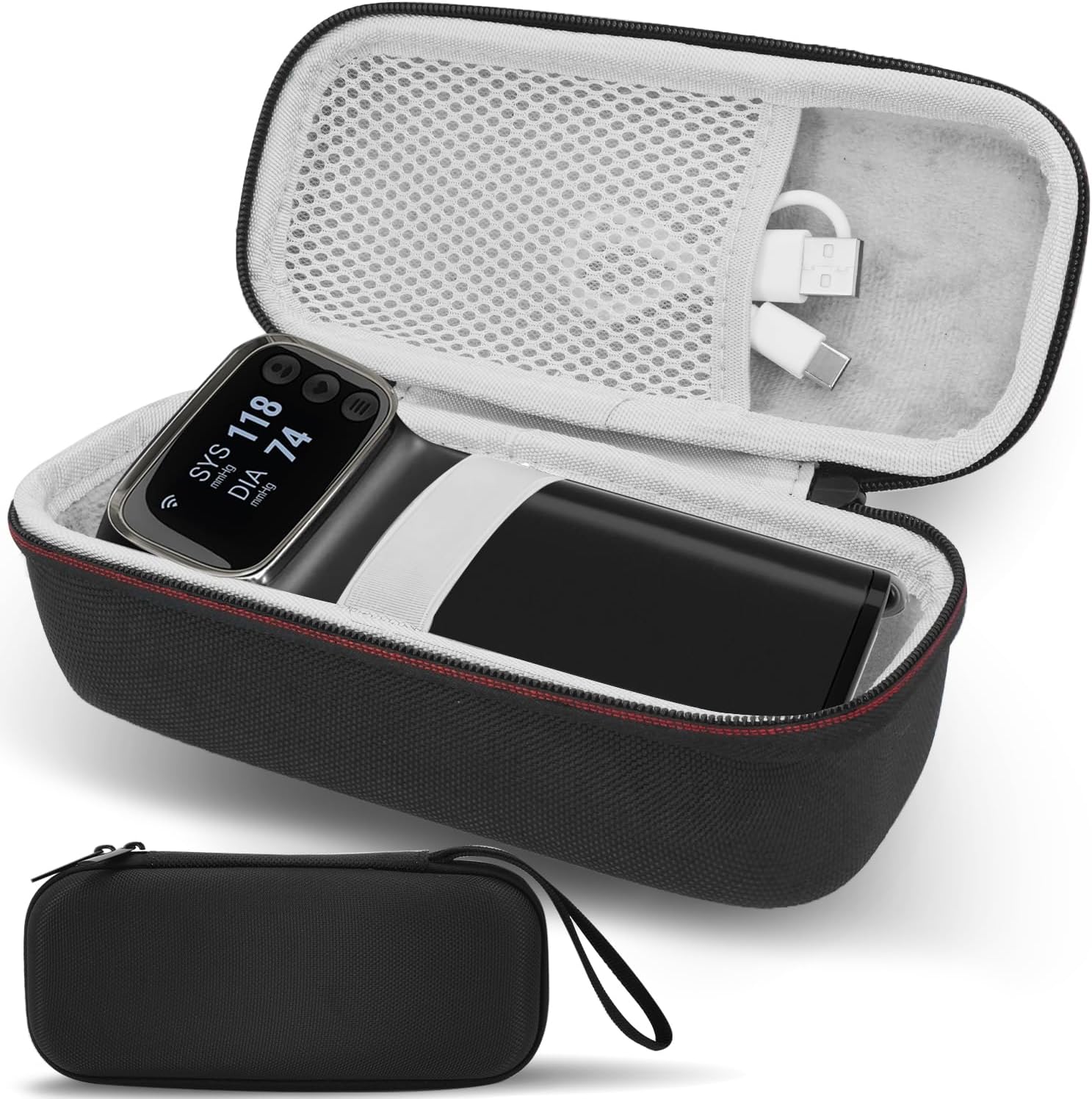 Hard Travel Case for Garmin Index BPM Blood Pressure Monitor Cuff, Protect Storage Case for Garmin Index BPM BP Monitor, for Checkme BP2 & BP2A BP Machine, Black