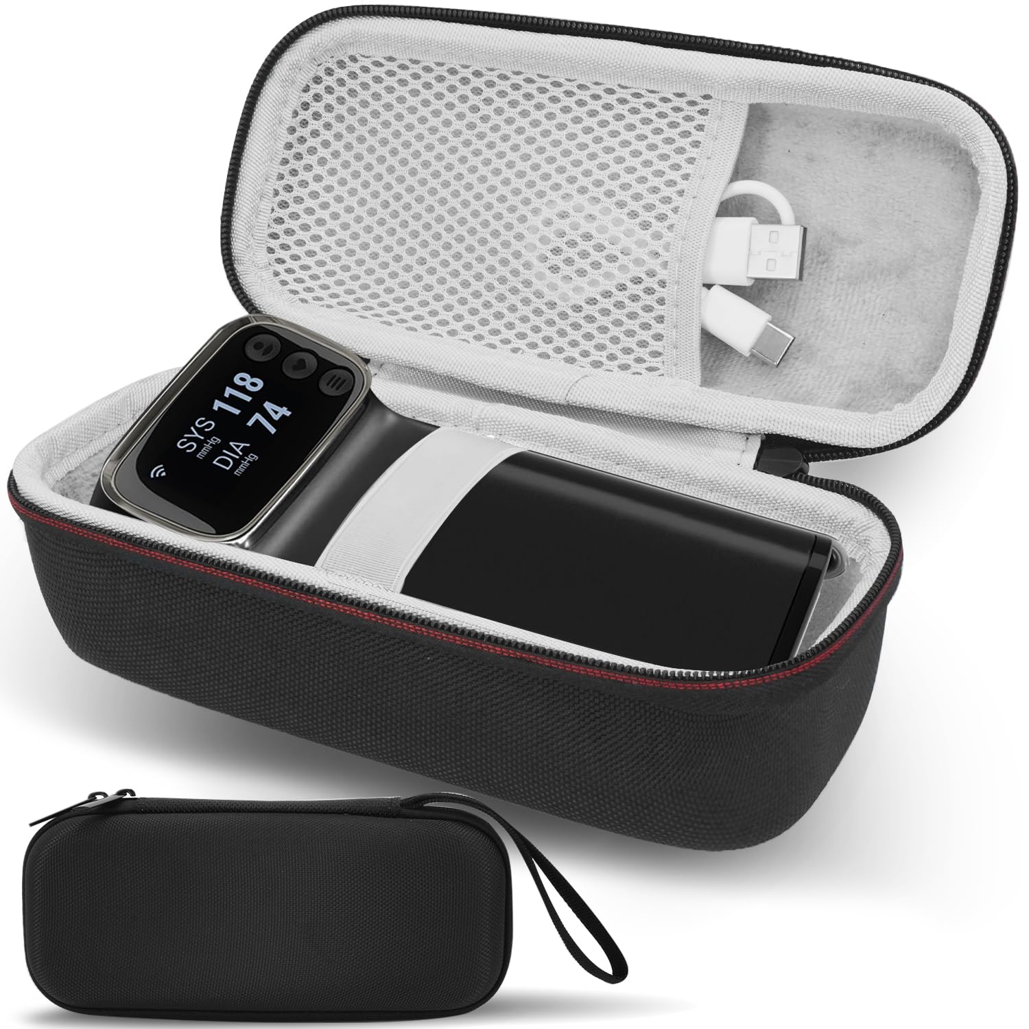 Hard Travel Case for Garmin Index BPM Blood Pressure Monitor Cuff, Protect Storage Case for Garmin Index BPM BP Monitor, for Checkme BP2 & BP2A BP Machine, Black-image-19