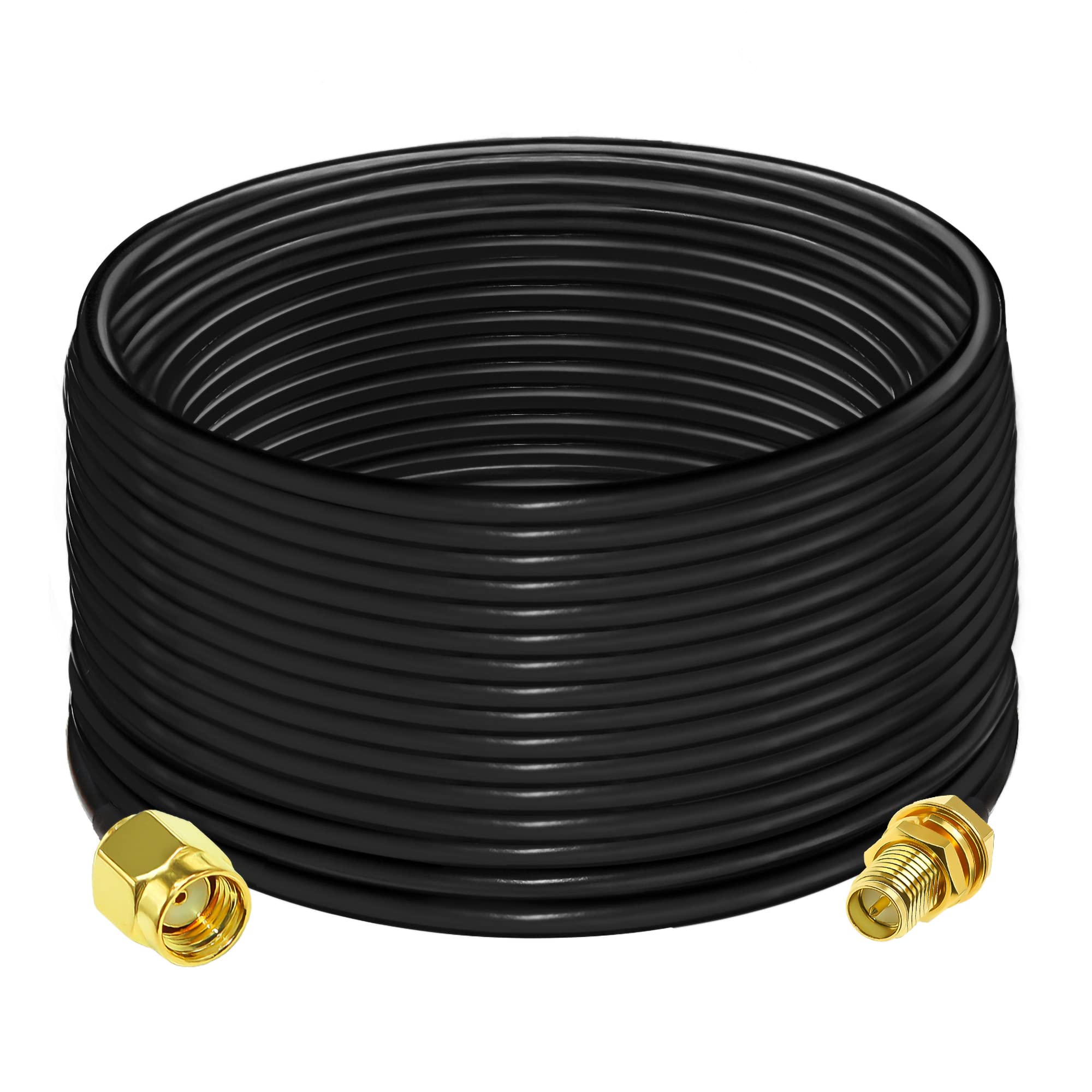 TUOLNK RP SMA Kabel RG58 49.2Ft (15M) RP SMA Buchse auf Stecker Verlängerungskabel 50 Ohm für RF Radio WiFi Antenne GPS Low Lost Antenne Koaxkabel