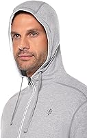 Vista 3 de Coolibar Sudadera con capucha y cremallera para hombre - Protección solar UPF 50+ - LumaLeo