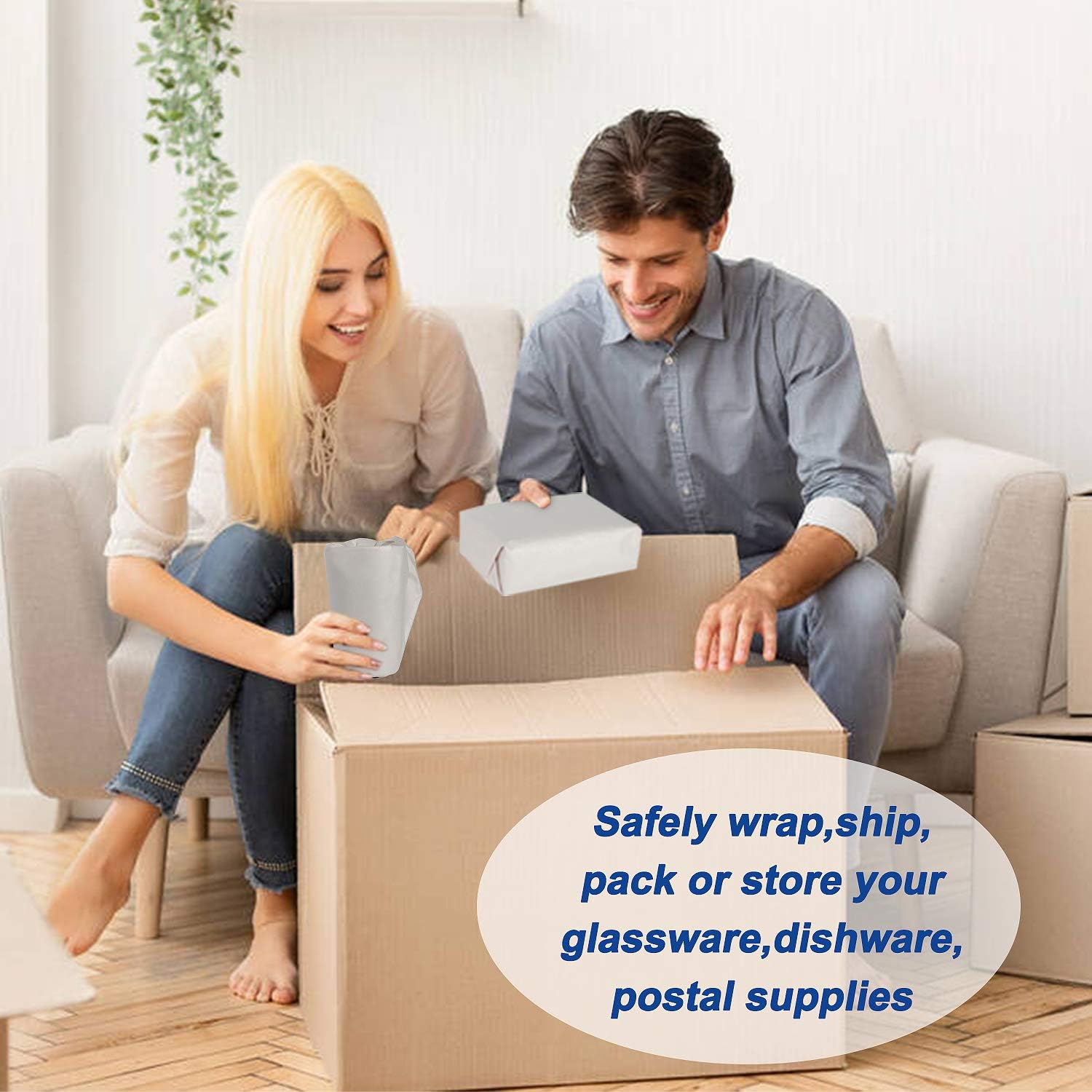12x12 inch Packing Paper, 200 Sheets Packing Paper Sheets for Moving,unprinted Clean Blank Newsprint, Suitable for Packing, Boxing, DIY, Transporting and Protecting Fragile Items : Industrial & Scientific