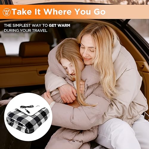 Miniatura 13 de Westinghouse Manta térmica para auto, manta eléctrica de 12 voltios para automóvil, camión, SUV, RV, manta térmica portátil para campamento, carbón
