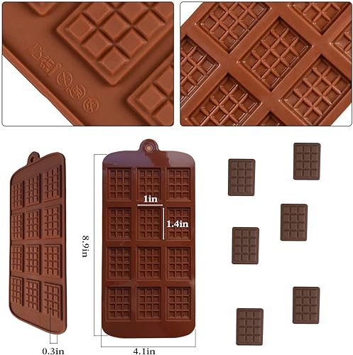 Miniatura 4 de 5 moldes de silicona para chocolate, molde cuadrado de silicona, molde antiadherente para barra de chocolate, molde reutilizable para chocolate con