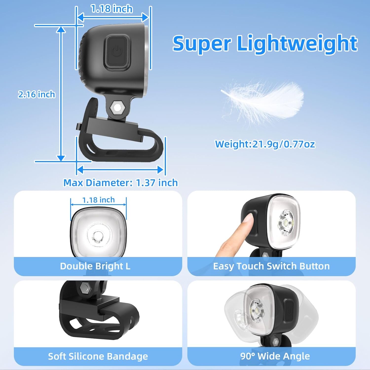 Diagram showing how to attach the shoe light to the heel strap of a sandal.