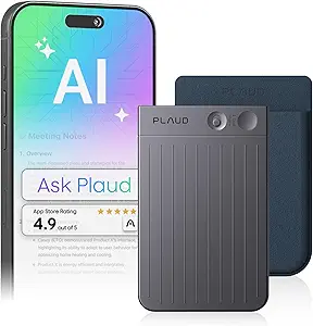 Plaud Note AI Voice Recorder, AI Note Taking Device, Transcribe & Summarize, Support 112 Languages, 64GB Navy Blue Digital Audio Recorder for Lectures, Meetings, Calls, Dark Blue Case, Non-Pro Version asin的图片