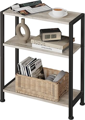 Miniatura 9 de Mesa auxiliar de 3 niveles, mesa auxiliar pequeña, mesa auxiliar de sofá para espacios estrechos, mesa auxiliar delgada, mesa de noche delgada para