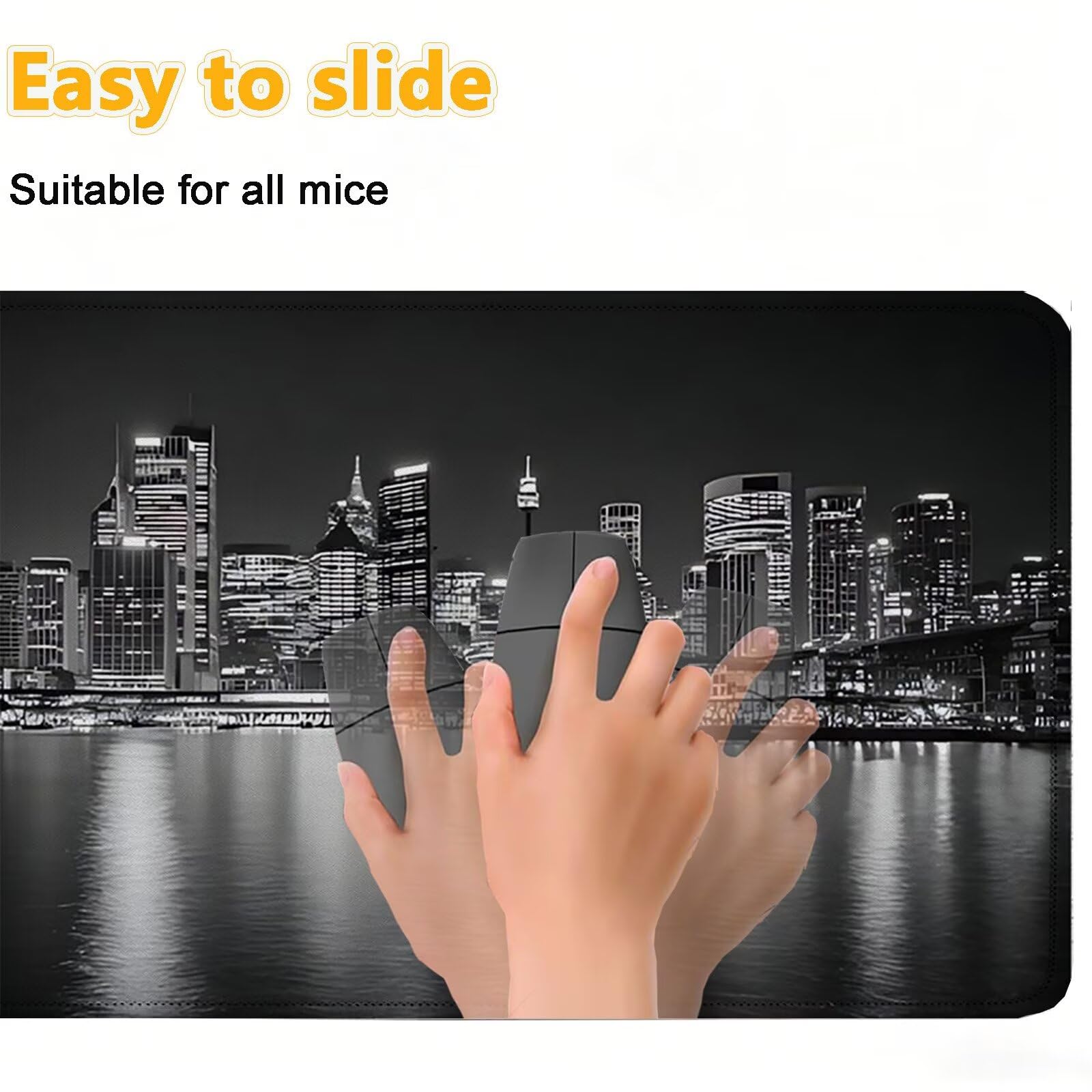 Tappetino Mouse 900x450mm | Superficie Ultra-Liscia, grigio 0-z368