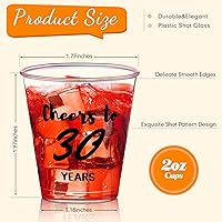 Vista 2 de Zubebe 100 vasos de chupito de cumpleaños de 2 onzas, vasos desechables de 2 onzas, regalos de fiesta de cumpleaños para ella y él, mujeres