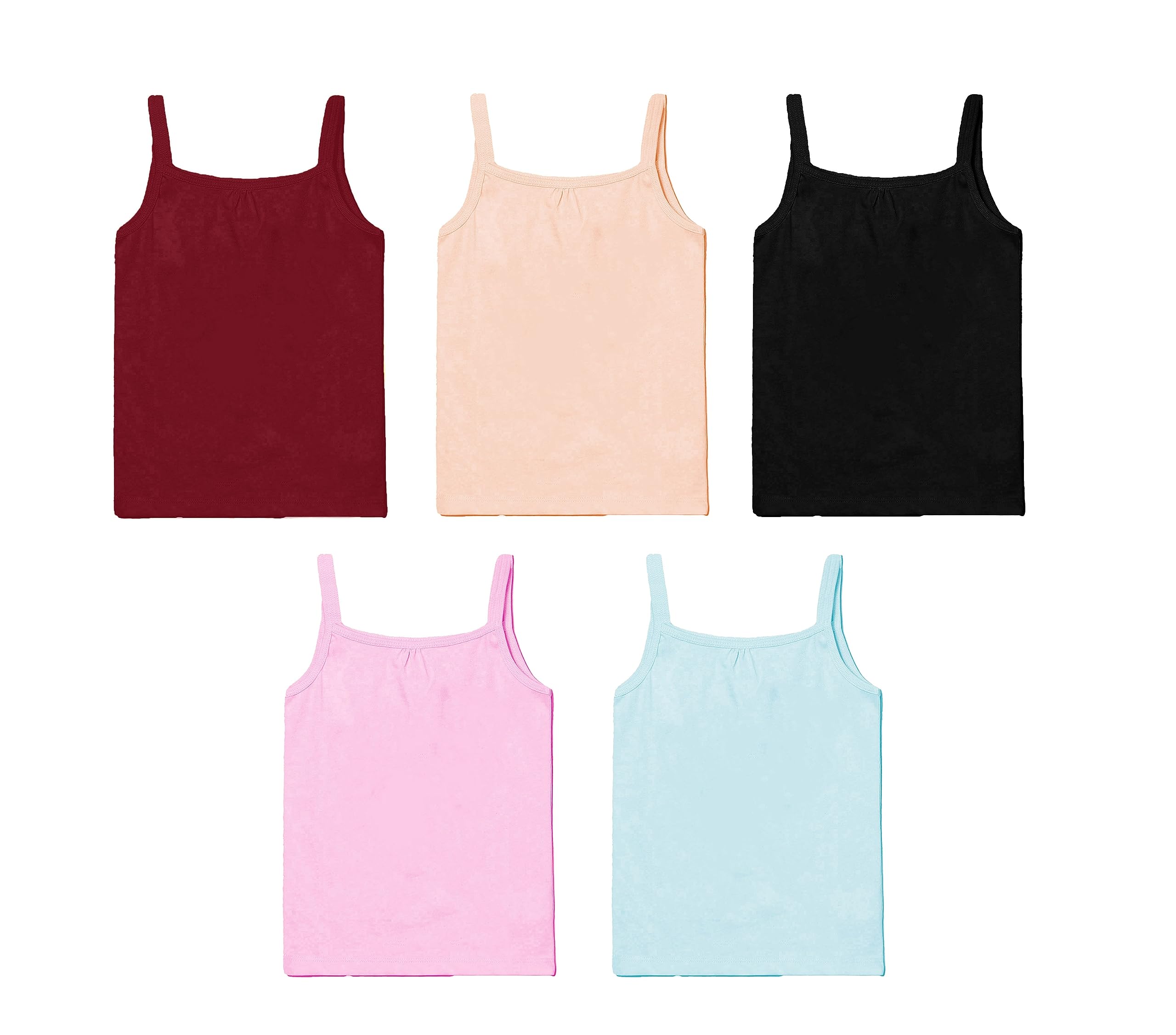 Kids Cotton Plain Solid Mulitcolored Solid Spagetti/Camisole for Girls, Summer Innerwear Undershirt Camisole for New Born Baby Girl-image-19