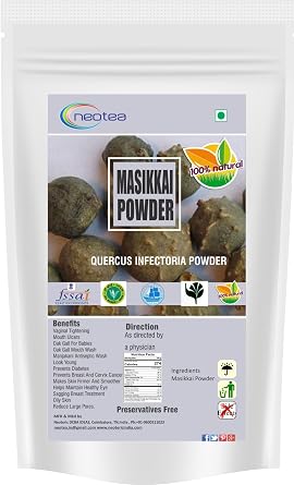 Neotea Masikkai Powder 300 GM | Majuphal powder | Manjakani powder | Quercus Infectoria powder | Blue Jack | Oak Gall | for Controlling Bad Breath 100% Natural Herbal Powder