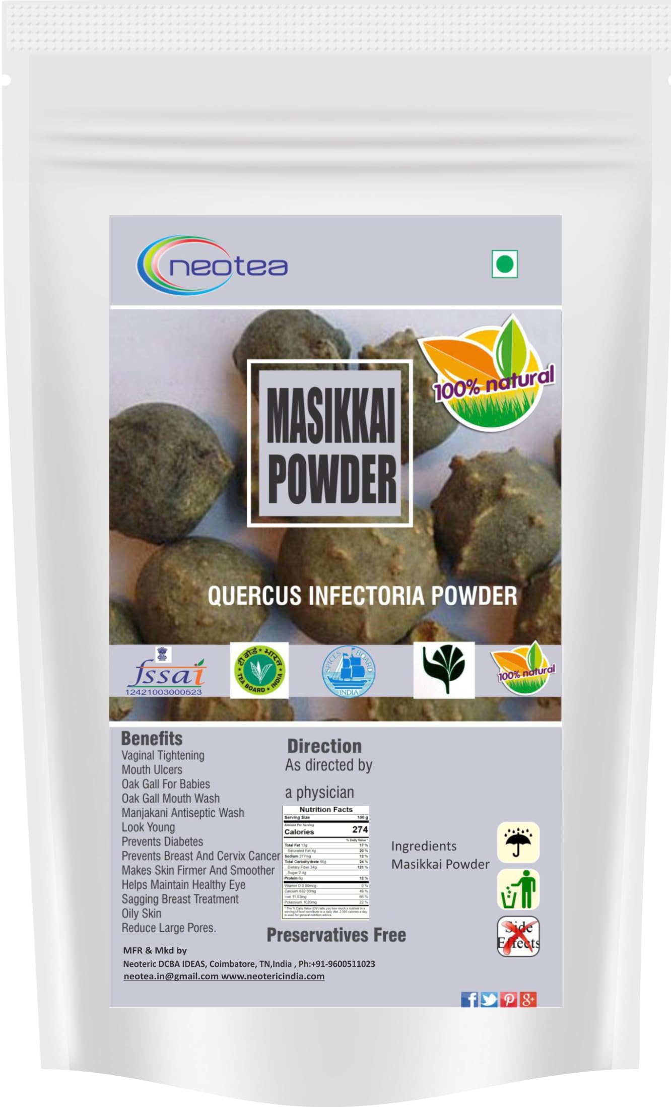 Amazon.com : Neotea Masikkai Powder 300 GM | Majuphal powder