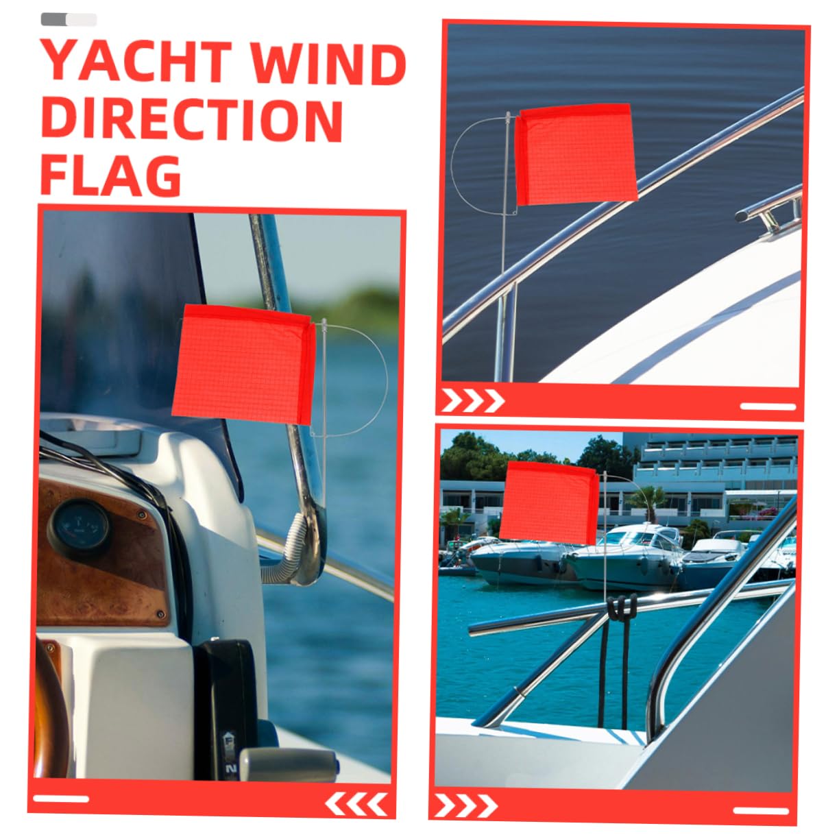 BESPORTBLE Bandera de Dirección del Viento Acero Inoxidable Resistente para Barco Yate y Diseño Único, Herramienta Práctica para Decoración Exterior Marina