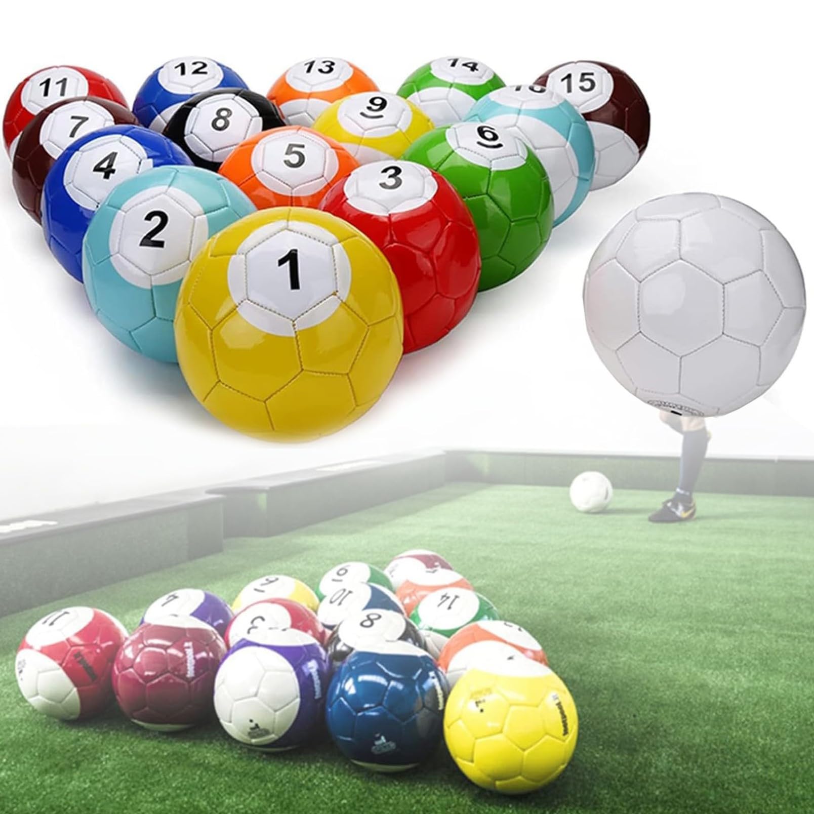 Football billard en intérieur sans bruit grâce aux billes de snooker en cuir