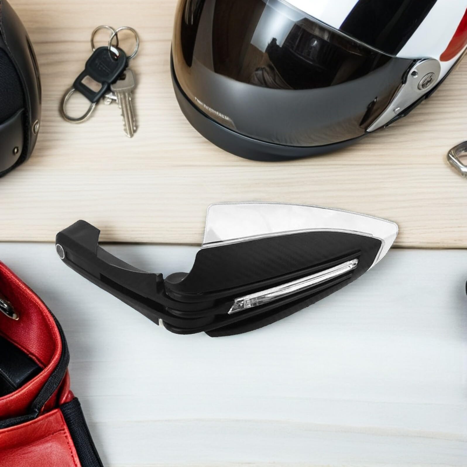 Protector Manillar Moto LED con Luz de Señal Carcasa Resistente y Anticorrosión para Manos Accesorio para Motocicletas y Scooters