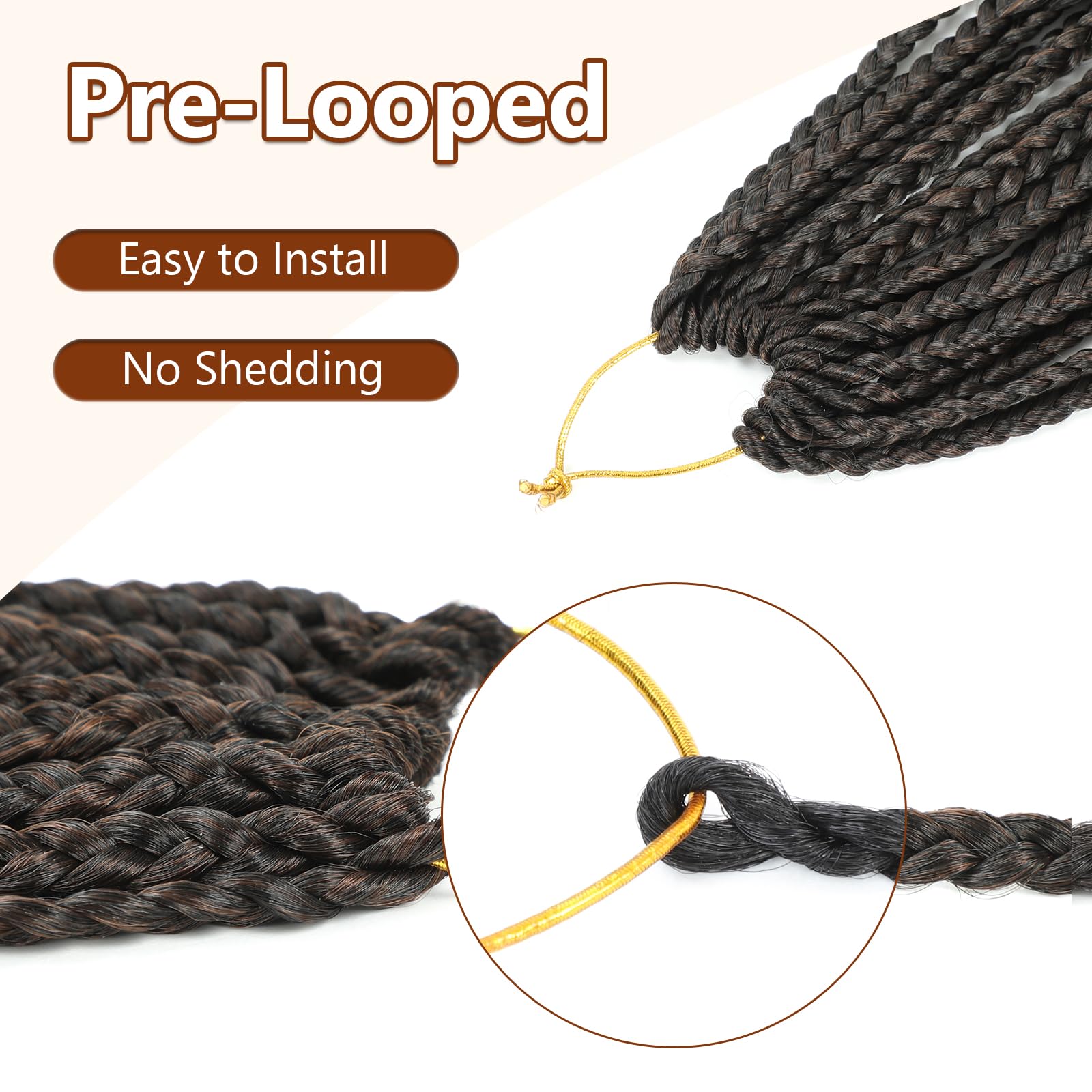Crochet Braid Hair Extensions 8 Packs 24 Inch Pre-Looped Crochet Hair Extensions with Curly Ends Goddess Boho Braids for Black Women Braids Extensions Hair(1B/30#) - Image 4