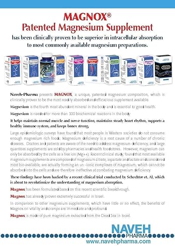 Miniatura 8 de MAGNOX 520 - Suplemento de magnesio de 520 mg de magnesio de alta absorción para hombres y mujeres con minerales del mar muerto - Magnesio para