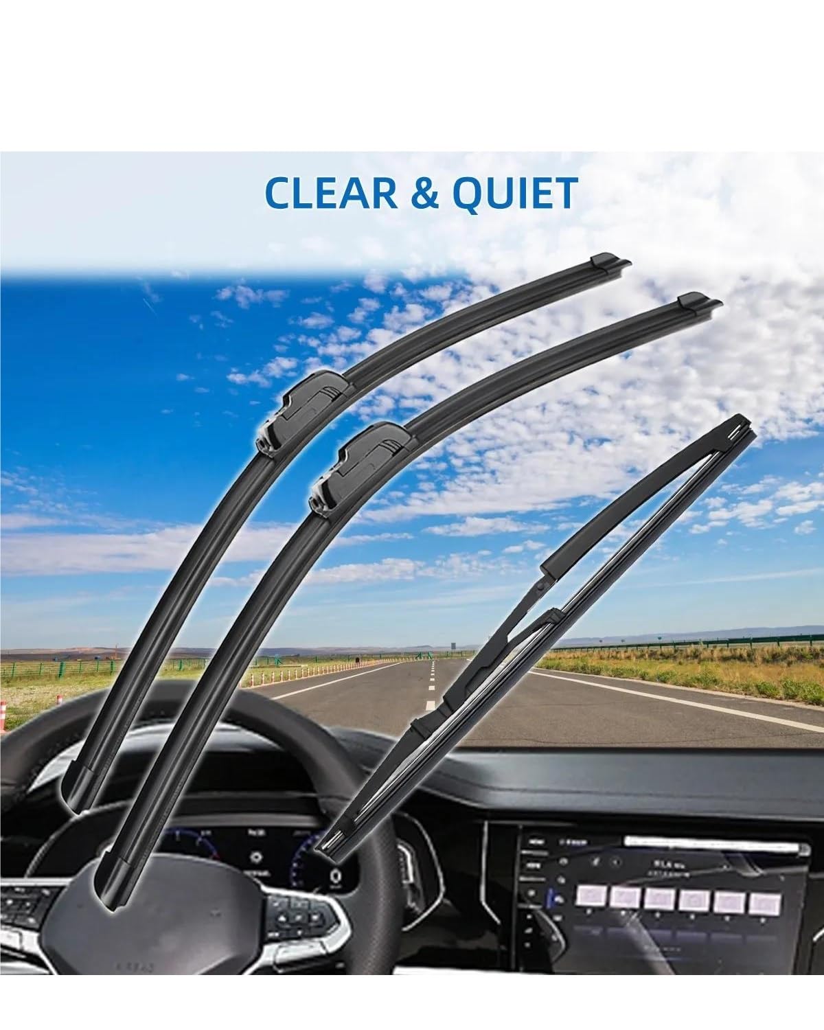 Kit Tergicristalli 3-in-1 Compatibile con Fiat Punto 188 (1999-2005) | Anteriore 22"+18" + Posteriore 14" | Silenzioso